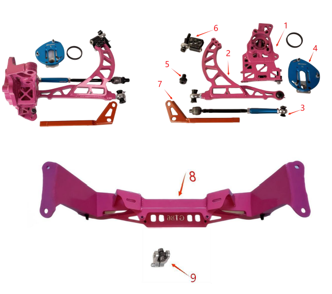 D-Knuckle ZN6/8-F-FR_ FM set (E90メンバー完成品)